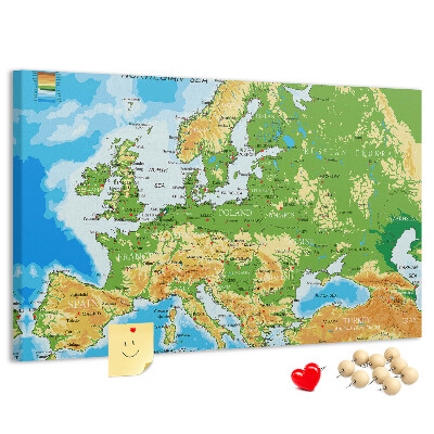 Cork memo board Geography World Map