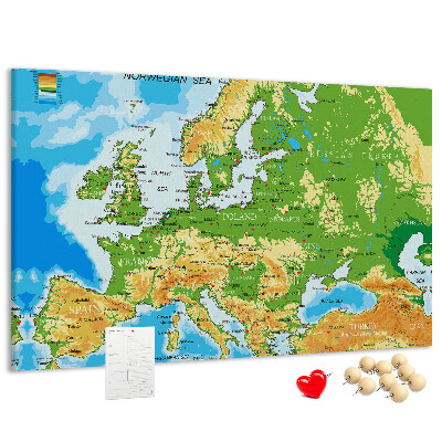 Cork memo board Geography World Map