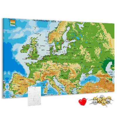 Cork memo board Geography World Map