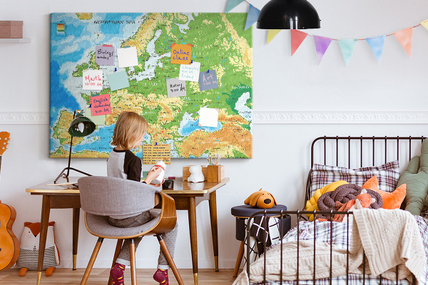 Cork memo board Geography World Map