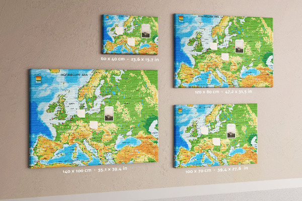 Cork memo board Geography World Map