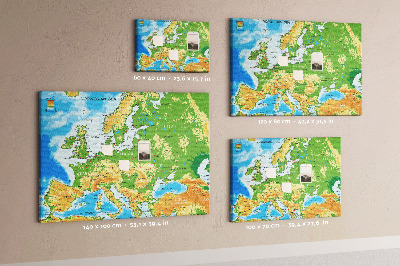 Cork memo board Geography World Map