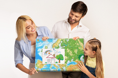Cork memo board Geography World Map