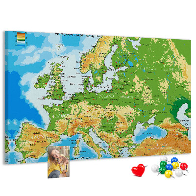 Cork memo board Geography World Map