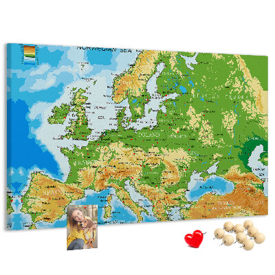 Cork memo board Geography World Map