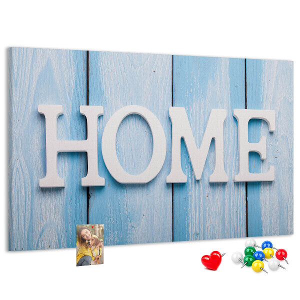 Cork board Home lettering
