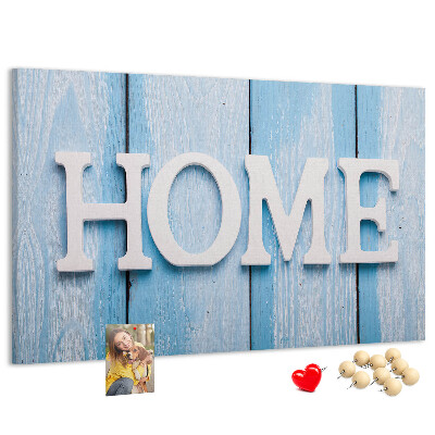 Cork board Home lettering