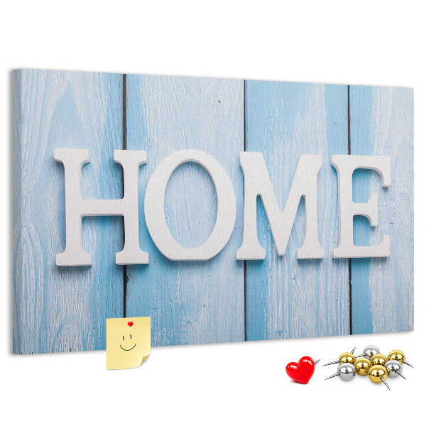 Cork board Home lettering