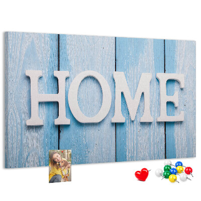 Cork board Home lettering
