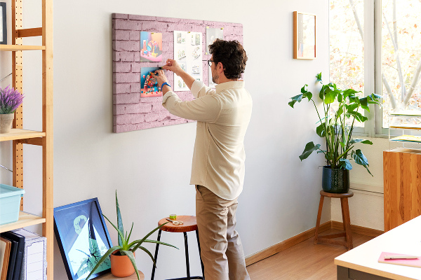 Cork memo board Bricks wall