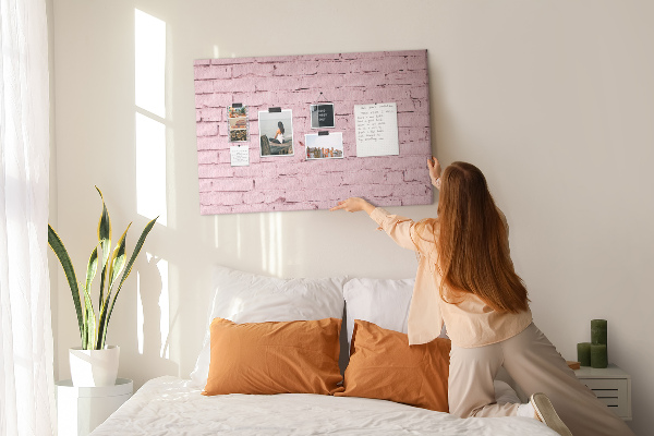 Cork memo board Bricks wall