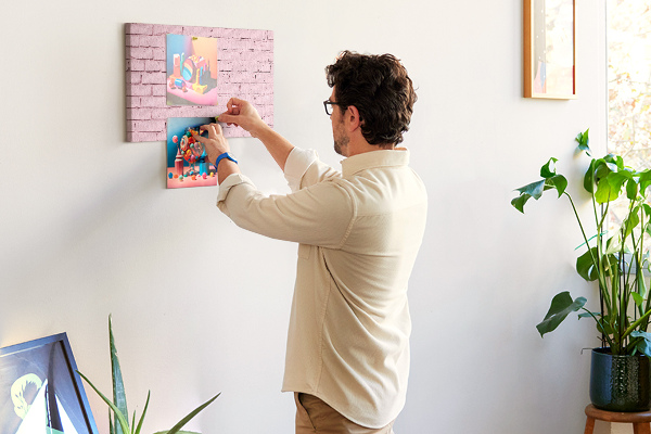 Cork memo board Bricks wall