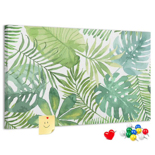 Cork memo board Tropical leaves
