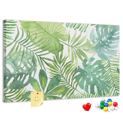 Cork memo board Tropical leaves