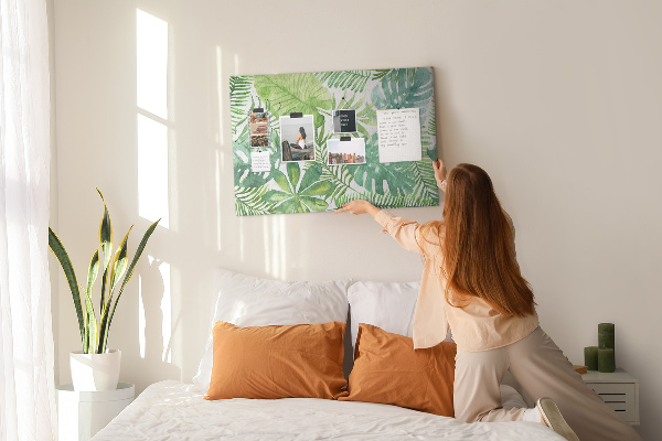 Cork memo board Tropical leaves