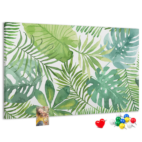 Cork memo board Tropical leaves
