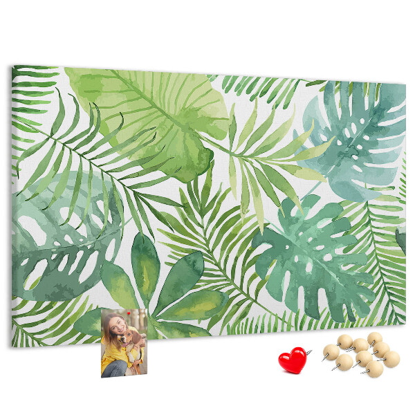 Cork memo board Tropical leaves