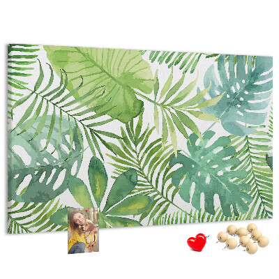 Cork memo board Tropical leaves