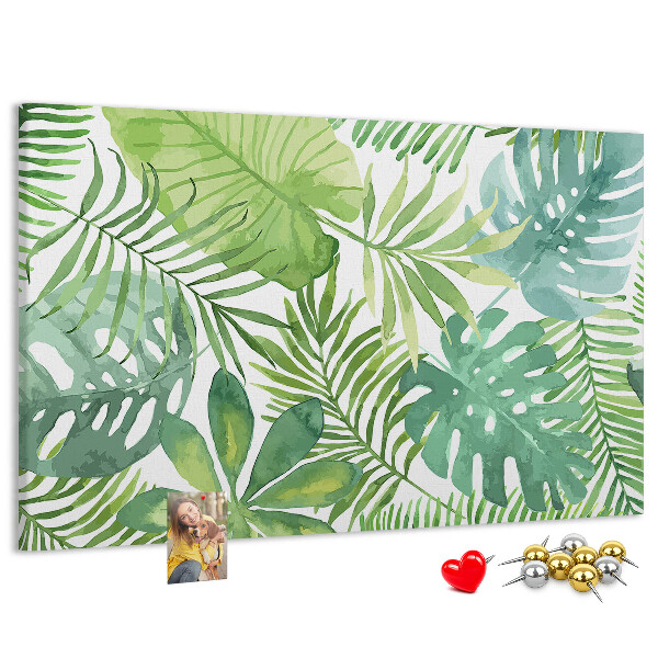 Cork memo board Tropical leaves