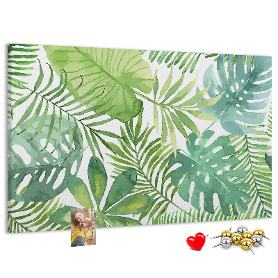 Cork memo board Tropical leaves