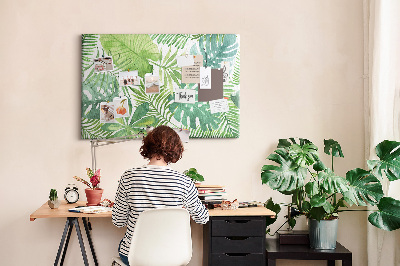 Cork memo board Tropical leaves