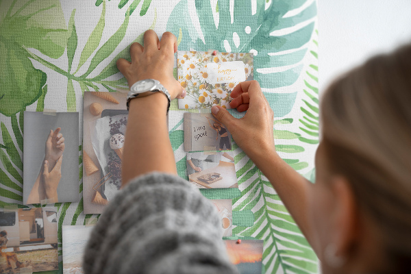 Cork memo board Tropical leaves