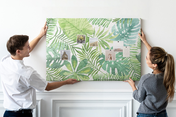 Cork memo board Tropical leaves