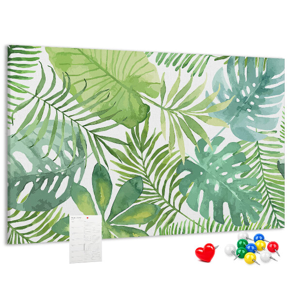 Cork memo board Tropical leaves