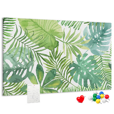 Cork memo board Tropical leaves