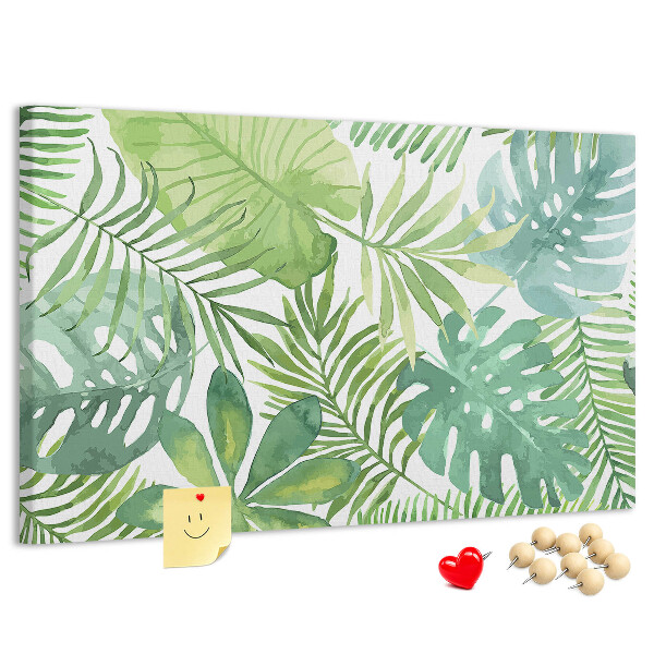 Cork memo board Tropical leaves