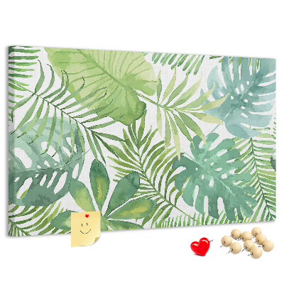 Cork memo board Tropical leaves