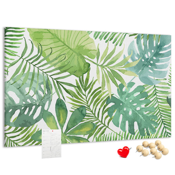 Cork memo board Tropical leaves