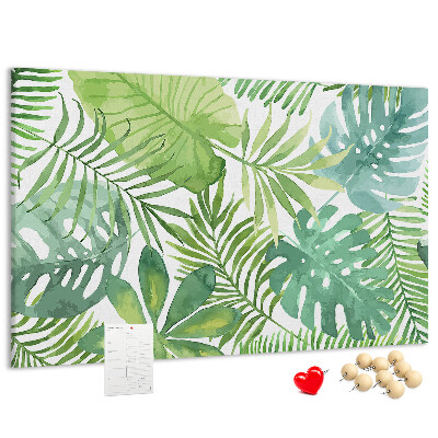 Cork memo board Tropical leaves