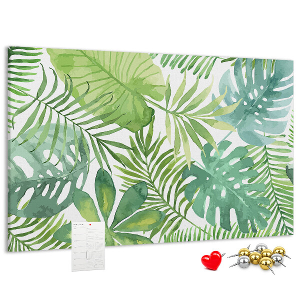Cork memo board Tropical leaves