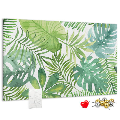 Cork memo board Tropical leaves