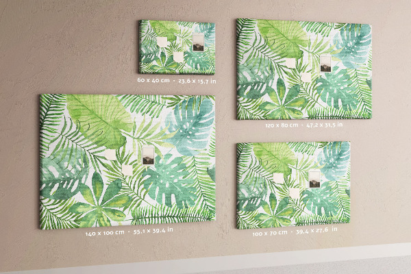 Cork memo board Tropical leaves
