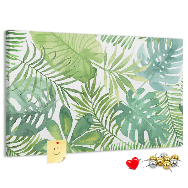Cork memo board Tropical leaves