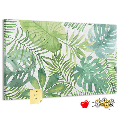 Cork memo board Tropical leaves