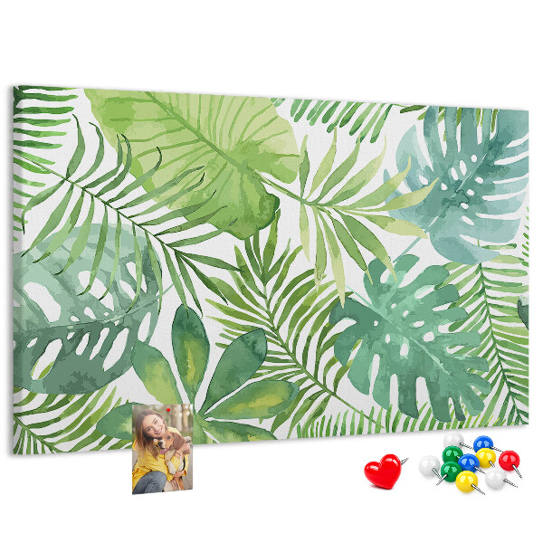 Cork memo board Tropical leaves
