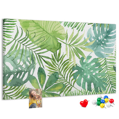Cork memo board Tropical leaves