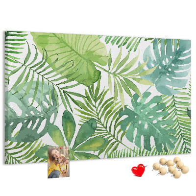 Cork memo board Tropical leaves