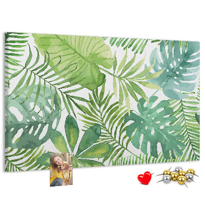 Cork memo board Tropical leaves