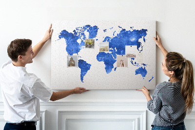 Cork board Space world map