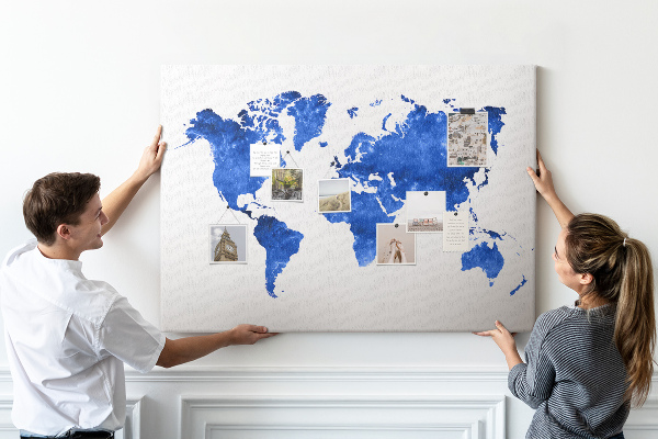 Cork board Space world map