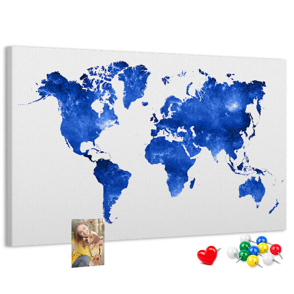Cork board Space world map