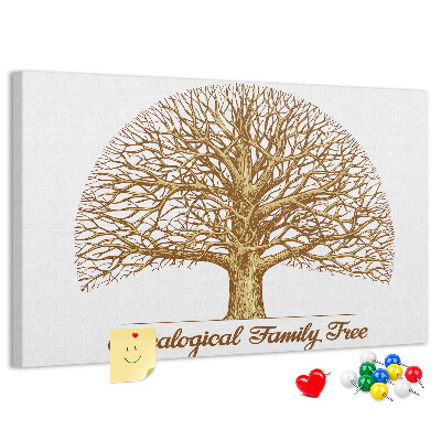 Cork memo board Old family tree