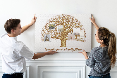 Cork memo board Old family tree