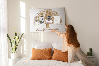 Cork memo board Old family tree