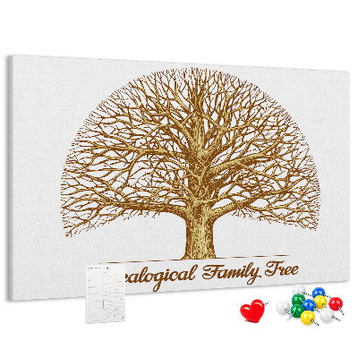 Cork memo board Old family tree
