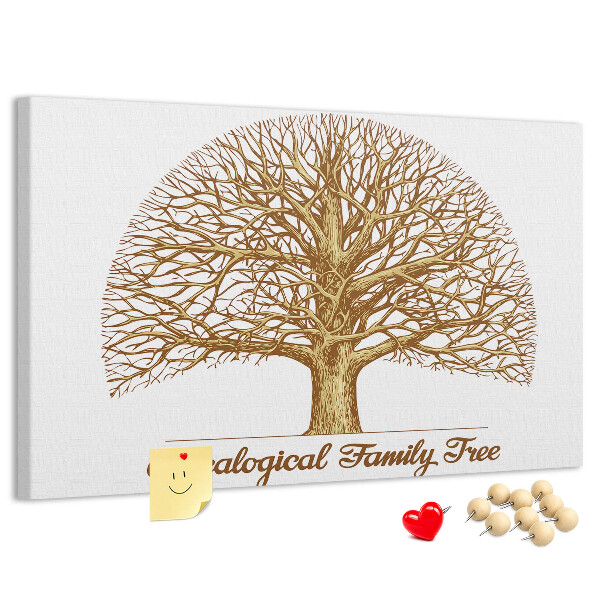 Cork memo board Old family tree